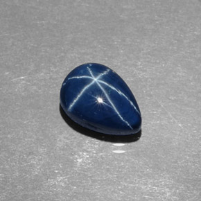 Zafiro estrella azul natural de 2,45 ct, en forma de pera, opaco