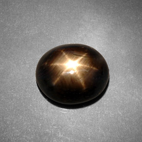 Zafiro estrella Negro natural de 7.46 ct, Corte Óvalo, Opaco