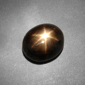 Zafiro estrella Negro natural de 7.46 ct, Corte Óvalo, Opaco