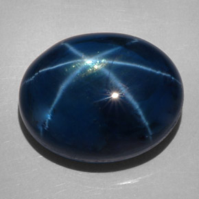 Zafiro estrella azul natural de 62,28 ct, corte óvalo, opaco