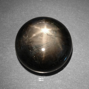Zafiro estrella negro natural de 29,57 ct, corte redondo, opaco