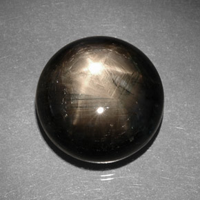 Zafiro estrella negro natural de 29,57 ct, corte redondo, opaco