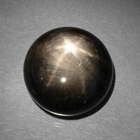 Zafiro estrella negro natural de 29,57 ct, corte redondo, opaco