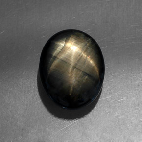 Zafiro estrella Negro natural de 4.26 ct, Corte Óvalo, Opaco