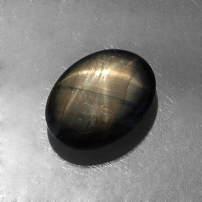 Zafiro estrella Negro natural de 4.26 ct, Corte Óvalo, Opaco