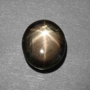 Zafiro estrella negro natural de 5,82 ct, corte óvalo, opaco