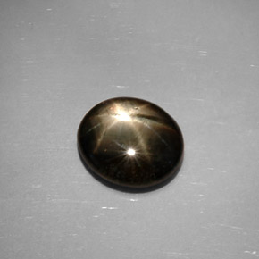 Zafiro estrella Negro natural de 3.99 ct, Corte Óvalo, Opaco