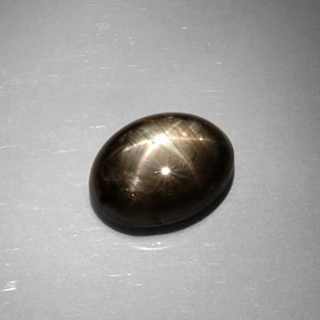 Zafiro estrella negro natural de 6,59 ct, corte óvalo, opaco