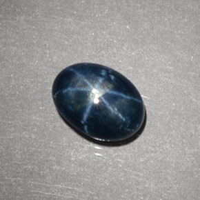Zafiro estrella azul natural de 2,31 ct, corte óvalo, opaco