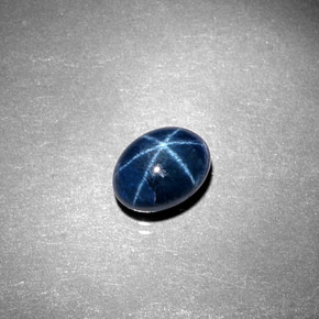 Zafiro estrella Azul natural de 2.02 ct, Corte Óvalo, Opaco