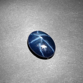 Zafiro estrella azul natural de 1,35 ct, corte óvalo, opaco