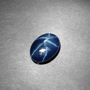 Zafiro estrella azul natural de 1,35 ct, corte óvalo, opaco