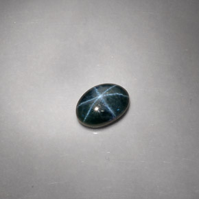Zafiro estrella Azul natural de 2.59 ct, Corte Óvalo, Opaco