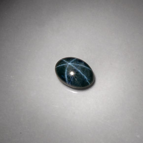 Zafiro estrella Azul natural de 2.59 ct, Corte Óvalo, Opaco