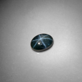 Zafiro estrella Azul natural de 2.59 ct, Corte Óvalo, Opaco