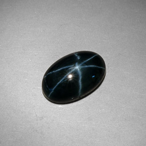 Zafiro estrella azul natural de 3,21 ct, corte óvalo, opaco
