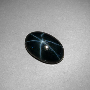 Zafiro estrella azul natural de 3,21 ct, corte óvalo, opaco