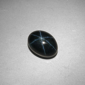 Zafiro estrella azul natural de 2,44 ct, corte óvalo, opaco