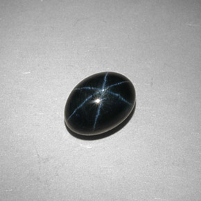 Zafiro estrella azul natural de 2,44 ct, corte óvalo, opaco