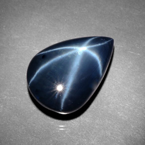 Zafiro estrella Azul natural de 23.40 ct, En forma de pera, Opaco