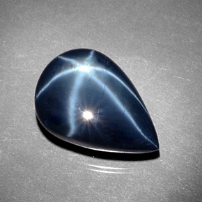 Zafiro estrella Azul natural de 23.40 ct, En forma de pera, Opaco