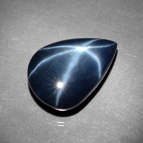 Zafiro estrella Azul natural de 23.40 ct, En forma de pera, Opaco
