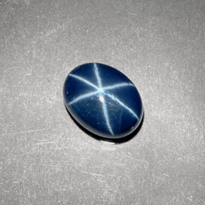 Zafiro estrella azul natural de 2,10 ct, corte óvalo, opaco