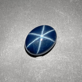 Zafiro estrella azul natural de 2,10 ct, corte óvalo, opaco