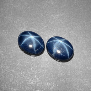Gemas de zafiro estrella azul natural de  ct, corte óvalo, opaco