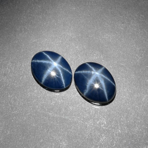 Gemas de Zafiro estrella Azul natural de  ct, Corte Óvalo, Opaco