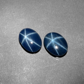 Gemas de zafiro estrella azul natural de  ct, corte óvalo, opaco