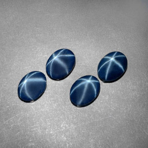 Gemas de Zafiro estrella Azul natural de  ct, Corte Óvalo, Opaco