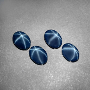 Gemas de Zafiro estrella Azul natural de  ct, Corte Óvalo, Opaco