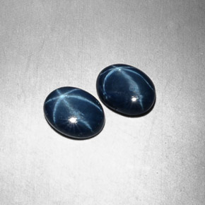 Gemas de zafiro estrella azul natural de  ct, corte óvalo, opaco