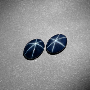Gemas de zafiro estrella azul natural de  ct, corte óvalo, opaco