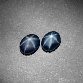 Gemas de zafiro estrella azul natural de  ct, corte óvalo, opaco