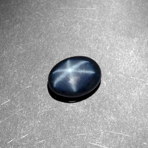 Zafiro estrella azul natural de 1,44 ct, corte óvalo, opaco