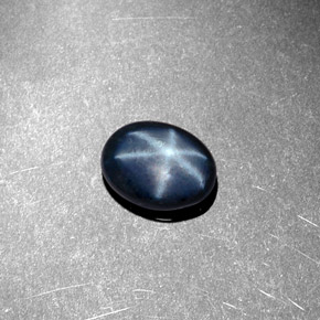 Zafiro estrella azul natural de 1,44 ct, corte óvalo, opaco