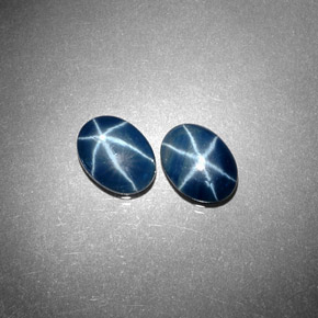 Gemas de zafiro estrella azul natural de  ct, corte óvalo, opaco