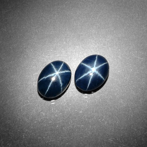 Gemas de Zafiro estrella Azul natural de  ct, Corte Óvalo, Opaco