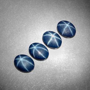 Gemas de zafiro estrella azul natural de  ct, corte óvalo, opaco