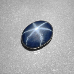 Zafiro estrella azul natural de 2,12 ct, corte óvalo, opaco