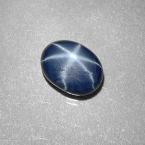 Zafiro estrella azul natural de 2,12 ct, corte óvalo, opaco