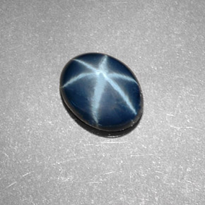 Zafiro estrella Azul natural de 1.57 ct, Corte Óvalo, Opaco