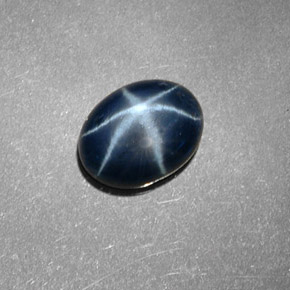 Zafiro estrella Azul natural de 1.69 ct, Corte Óvalo, Opaco