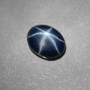 Zafiro estrella Azul natural de 1.69 ct, Corte Óvalo, Opaco