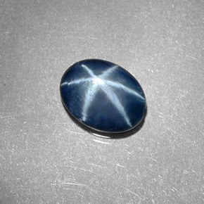 Zafiro estrella azul natural de 1,30 ct, corte óvalo, opaco