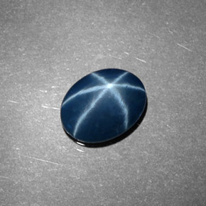 Zafiro estrella Azul natural de 1.00 ct, Corte Óvalo, Opaco