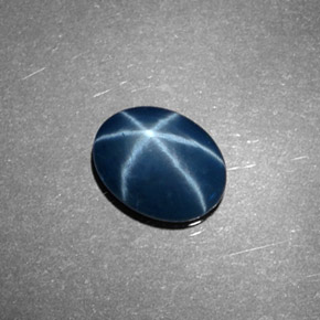 Zafiro estrella Azul natural de 1.00 ct, Corte Óvalo, Opaco