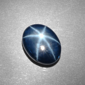 Zafiro estrella azul natural de 5,64 ct, corte óvalo, opaco